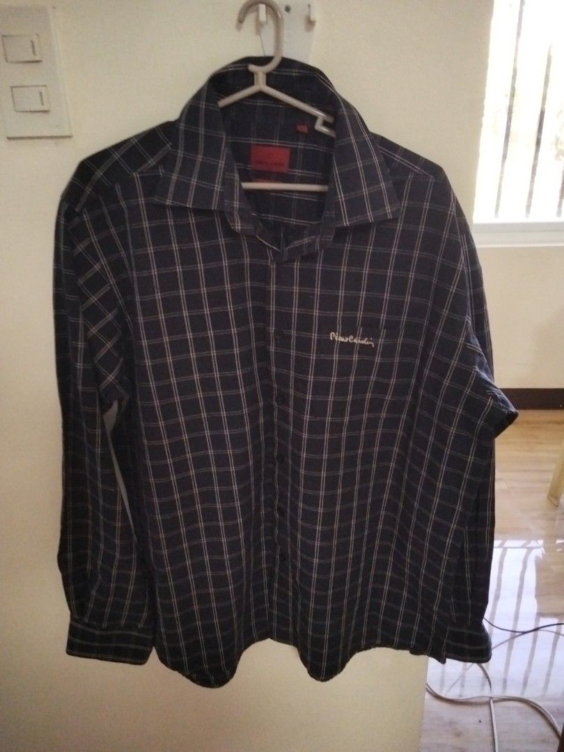 Pierre Cardin checkered Long sleeve front pocket (Category: Tshirts & Polo Shirts ) located in Calasiao. Submitted by alluringvenus.thriftshop (Listing ID 1465229830, Image 3). Description: very good condition from USA balik bayan box.