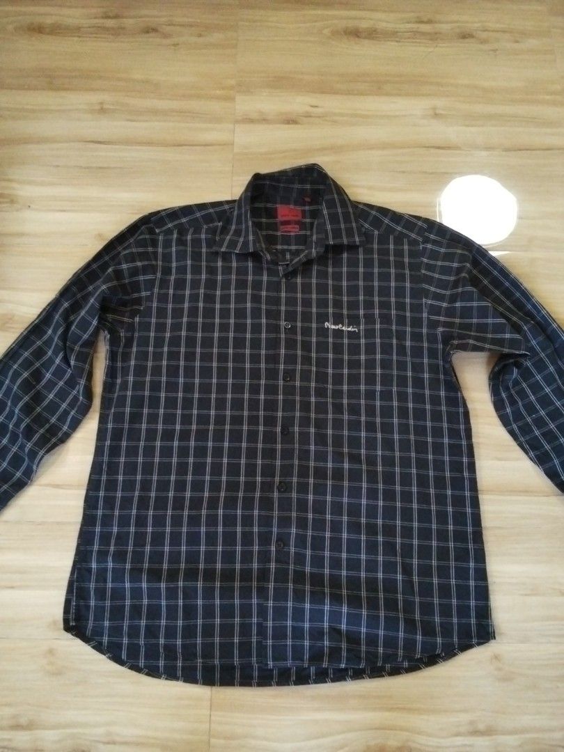 Pierre Cardin checkered Long sleeve front pocket (Category: Tshirts & Polo Shirts ) located in Calasiao. Submitted by alluringvenus.thriftshop (Listing ID 1465229830, Image 1). Description: very good condition from USA balik bayan box.