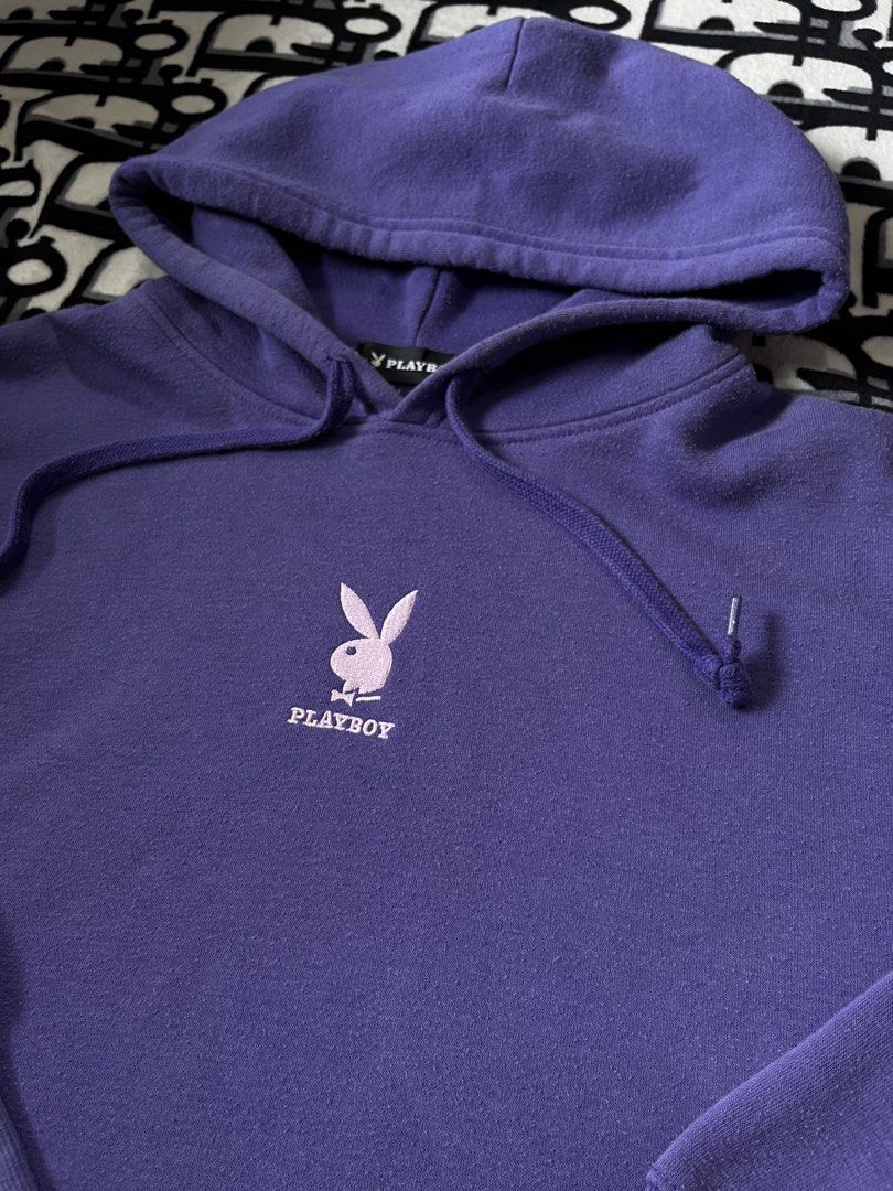 Playboy Purple Hoodie (Category: Coats, Jackets and Outerwear) located in Cavite. Submitted by cris.tinang1924 (Listing ID 1465328904, Image 2). Description: 24x23 front and 26 back SM.