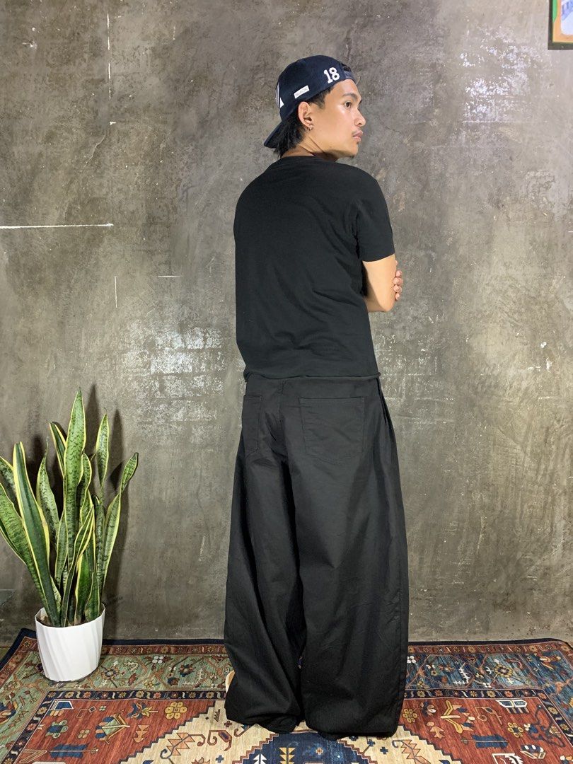 Pleated Ballon Baggy Pants (VASS) (Category: Chinos) located in Aurora. Submitted by cpr_garments13 (Listing ID 1465308084, Image 3). Description: Models height 5’6 •Waist:33 •Thigh:18 •Length:43 •Leg opening:10.5 Like New -Heavy x Thick -10/10 .