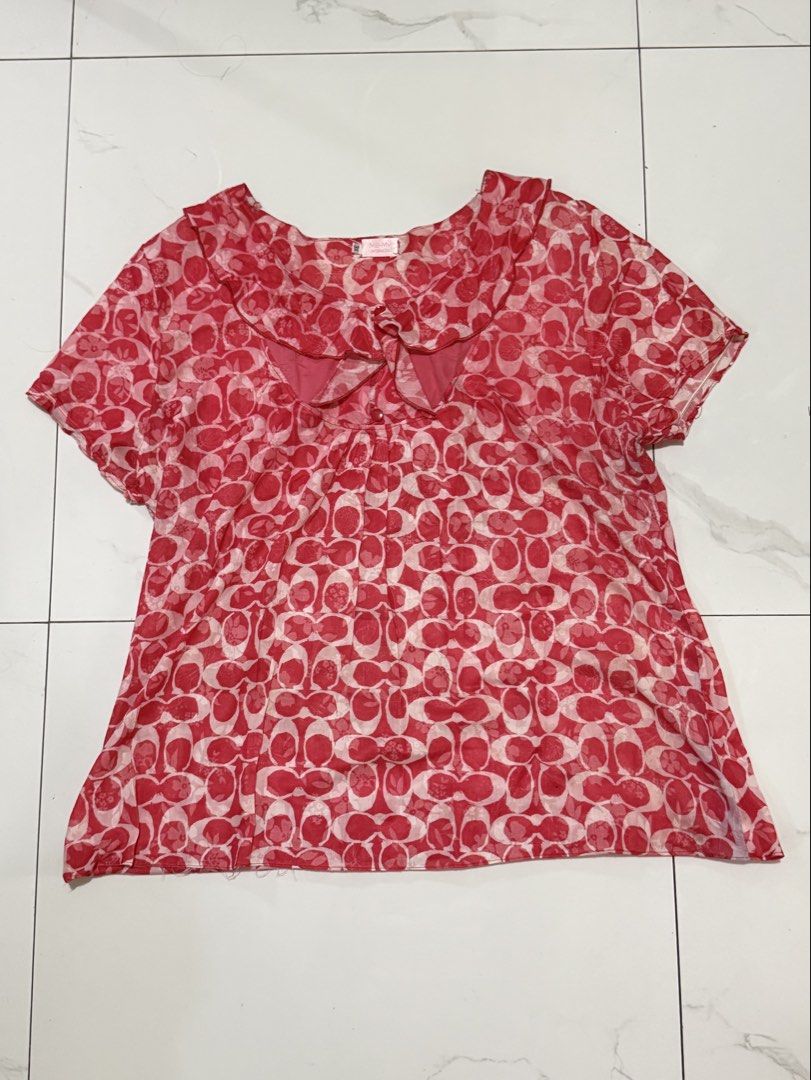 PLUS-SIZE: VISANZA Red Ruffle Coach Blouse (Category: Blouses) located in Caloocan City. Submitted by lovedbyzee (Listing ID 1465257601, Image 1). Description: ₊˚⊹♡ ➔ Size: XL to XXXL 🏷️ ₊˚⊹♡ ➔ Brand: Visanza ₊˚⊹♡ ➔ High quality, breathable fabric! ❤️ ୨୧ 𝑳𝒐𝒄𝒂𝒕𝒊𝒐𝒏: North Caloocan ୨୧ 𝑫𝒆𝒍𝒊𝒗𝒆𝒓𝒚: J&T / Lalamove ୨୧ 𝑷𝒂𝒚𝒎𝒆𝒏𝒕: Maribank / QR PhBreathable fabric! .