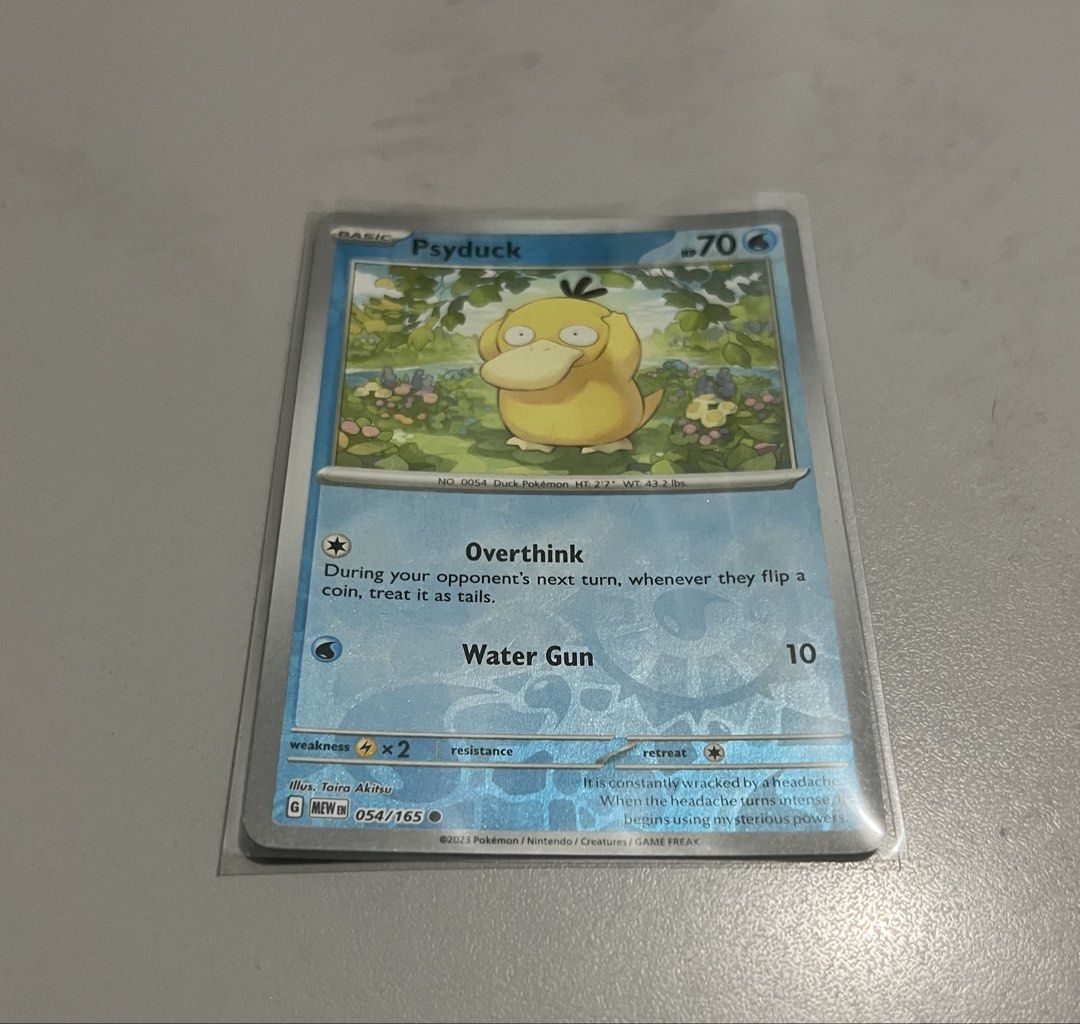 Pokémon TCG “Psyduck Reverse Holo” w/ toploader & sleeve (Category: Raw Singles) located in Quezon City. Submitted by pwrproductions (Listing ID 1465204829, Image 2). Description: .