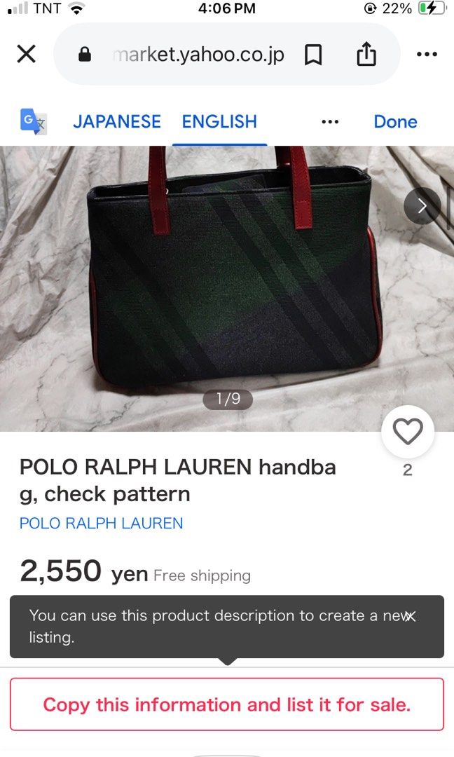 POLO RALPH LAUREN HANDBAG CHECK PATTERN (Category: Shoulder Bags) located in General Mariano Alvarez. Submitted by adonid (Listing ID 1465250145, Image 2). Description: POLO RALPH LAUREN HANDBAG CHECK PATTERN GOOD CONDITION NORMAL SIGN OF USAGE ONLY .