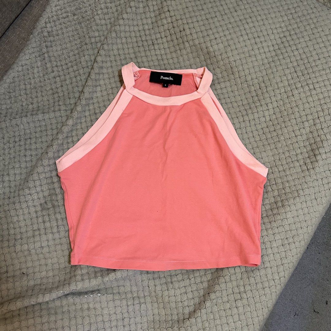 Pomelo Pink Halter Top (Category: Sleeveless) located in San Juan City. Submitted by e_declutters2019 (Listing ID 1465235612, Image 1). Description: • measurements posted • size is small.