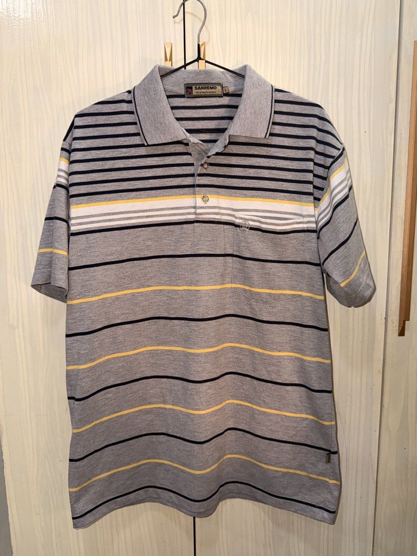 Preloved- SANREMO STRIPED POLO 👕 (Category: Tshirts & Polo Shirts ) located in Abucay. Submitted by littlefindsbyb (Listing ID 1465381129, Image 3). Description: ✨ PRELOVED SANREMO STRIPED POLO | SIZE L ✨ Reliable, comfortable, and stylish — a classic everyday polo that’s easy to pair with jeans, shorts, or casual bottoms. 📏 MEASUREMENTS (laid flat): • Chest: ~25–26” • Length: ~28” • Fit: Regular / Relaxed • Tagged Size: Large (L) ✨ DETAILS: • 