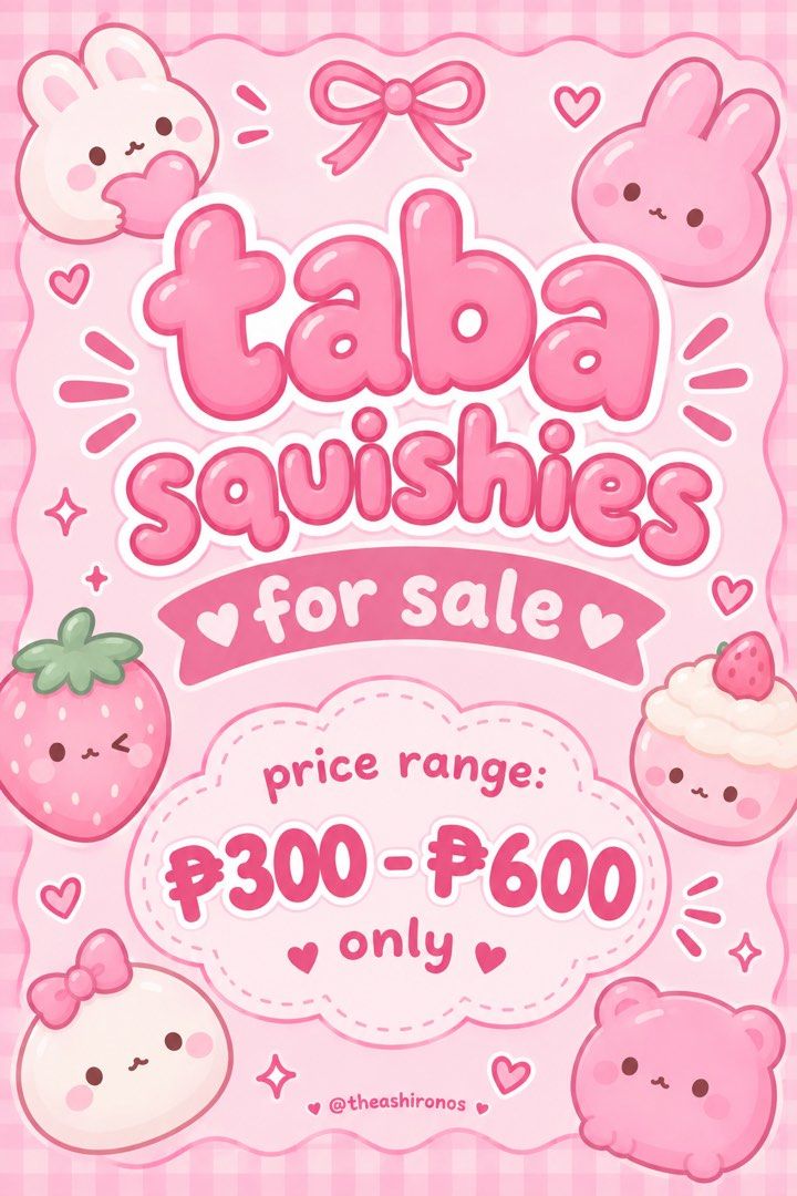 Premium Taba Squishies (Category: Interactive Toys) located in Quezon City. Submitted by boujeebabe.ph (Listing ID 1465333785, Image 1). Description: .