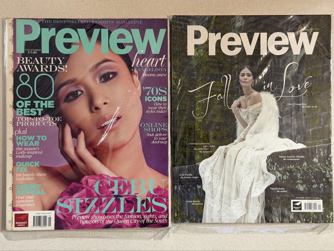 Preview Magazine Heart Evangelista bundle (Category: Magazines) located in Pasay City. Submitted by gahaman02 (Listing ID 1465242614, Image 1). Description: good condition. some flaws and creases.