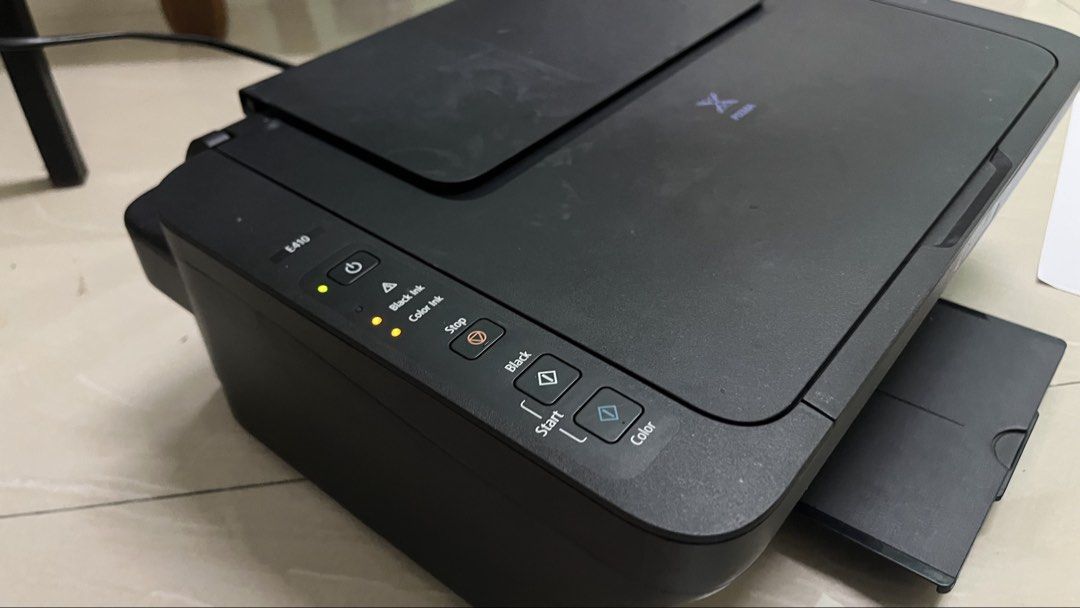 Printer canon E410 (Category: Printers, Scanners & Copiers) located in Bagan Serai. Submitted by aman_azlan (Listing ID 1465327216, Image 3). Description: Printer is in used condition and has been kept for some time. Selling because no longer needed. ✅ Suitable for home, student, and basic document printing ✅Condition tiptop ✅ Compact and easy to use ✅ Uses Canon PG-47 / CL-57S ink cartridges Nak confirmkan printer function atau tak bole pm minta