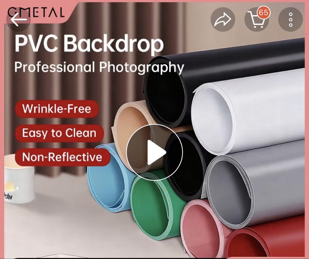 Professional PVC Photography Backdrop Rolls (Category: Lighting & Studio Equipment) located in Abucay. Submitted by itskylieeee_ (Listing ID 1465207381, Image 1). Description: pvc backdrop bought in s brand new size: 100*200cm available colors: black and blue (pls see the picture what kind shade of blue) rfs: excess order.