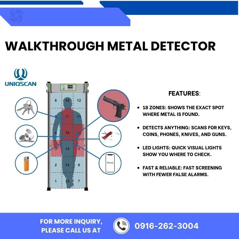 Professional Walk-Through Metal Detector Gate for Event & Building Security (Category: Home Improvement Tools & Accessories) located in Makati City. Submitted by johnstone_mkt (Listing ID 1465180113, Image 1). Description: SALE!! SALE!! WALKTHROUGH METAL DETECTOR *18-zones: Shows the exact spot where metal is Found * Detects Anything * LED Lights * Fast and reliable We Can Ship (Luzon, Visayas, Mindanao) Inquire Now!.