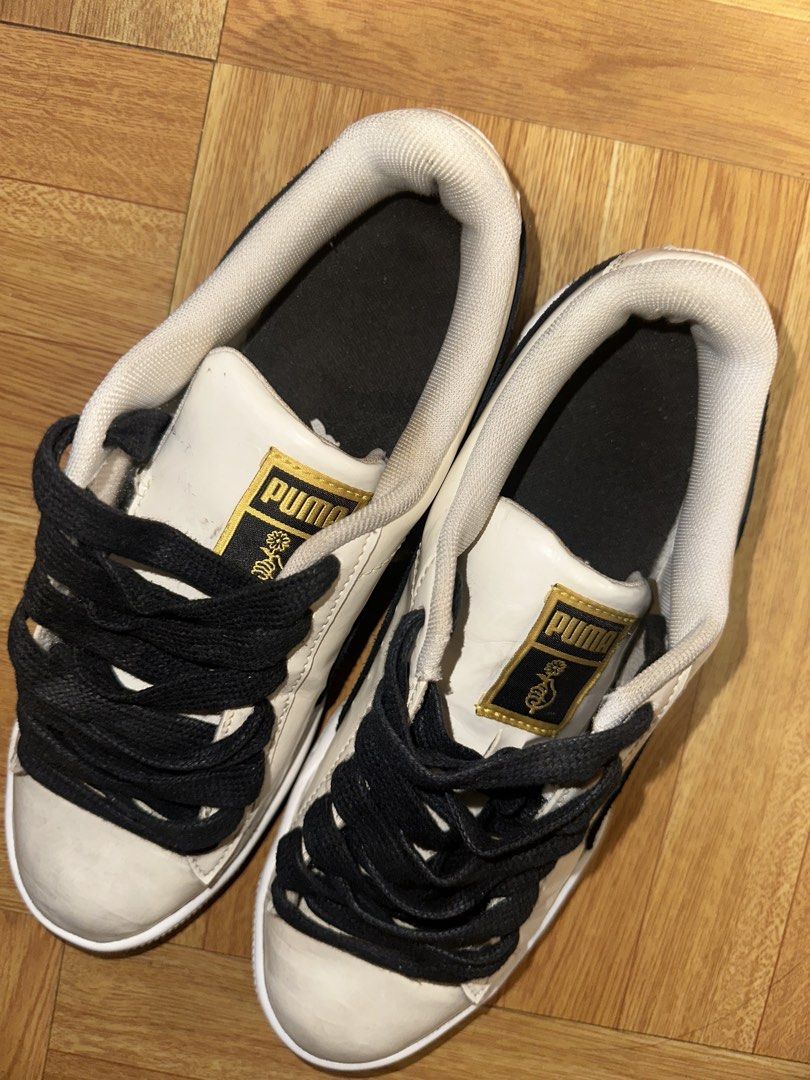 Puma x BTS Basket Patent sneakers (Category: Sneakers) located in Manila. Submitted by chakoleyt (Listing ID 1465343029, Image 2). Description: -di ko nagamit ang laki sakin 😭😭 -limited edition from the love yourself era pa to 🥹💜 -no box na rfs: need funds 🥺.