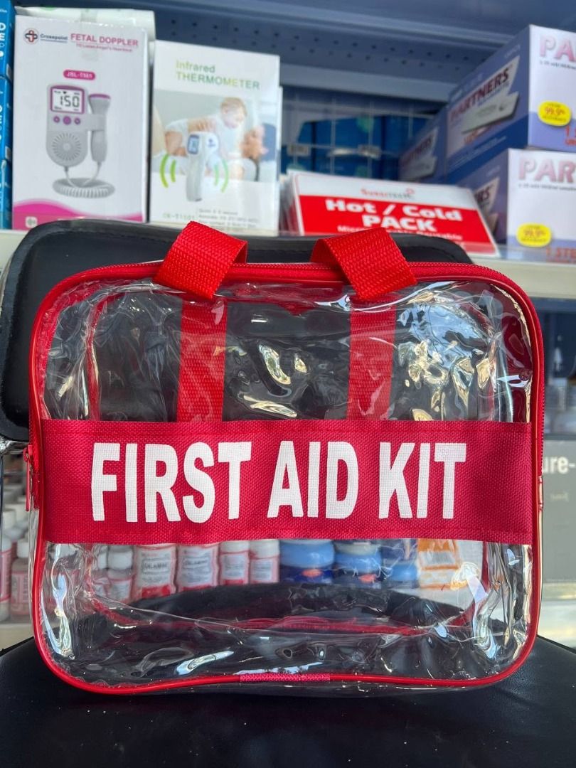 PVC FIRST AID KIT BAG MEDIUM (Category: Medical Supplies & Tools) located in Quezon City. Submitted by zee_010200 (Listing ID 1465260863, Image 1). Description: - Clear plastic design for quick and easy visibility of supplies - Bright red trim and handles with bold white lettering - Secure zipper closure keeps contents safe - Compact size fits easily in cars, backpacks, or office cabinets - Ideal for travel, emergencies, and everyday preparedness