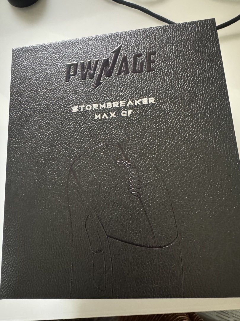 Pwnage Stormbreaker Max CF Gaming Mouse Platinum (Category: Mouse & Mousepads) located in Manila. Submitted by ramski12345 (Listing ID 1465180100, Image 1). Description: - Brand: Pwnage - Model: Stormbreaker Max CF (Carbon Fiber Edition) -Platinum Colorway - Condition: Brand new, factory-sealed in plastic wrapper - Authenticity: Original textured box with clear tamper stickers intact on both sides - Performance: High-end wireless gaming mouse.