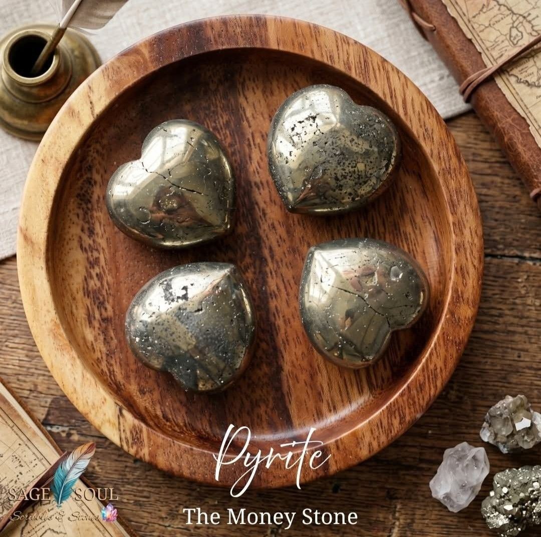 Pyrite Hearts (Category: Precious Stones) located in Manila. Submitted by sagesoulscribblesstones (Listing ID 1465177219, Image 1). Description: Pocket-Sized Prosperity: Pyrite Hearts 💖 Attract wealth, abundance, and good fortune with our mini Pyrite carvings! Known as the ultimate "Money Stone," Pyrite is a powerful magnet for success and focus while serving as a protective shield against negative energy. These cute hearts are the perfect size 