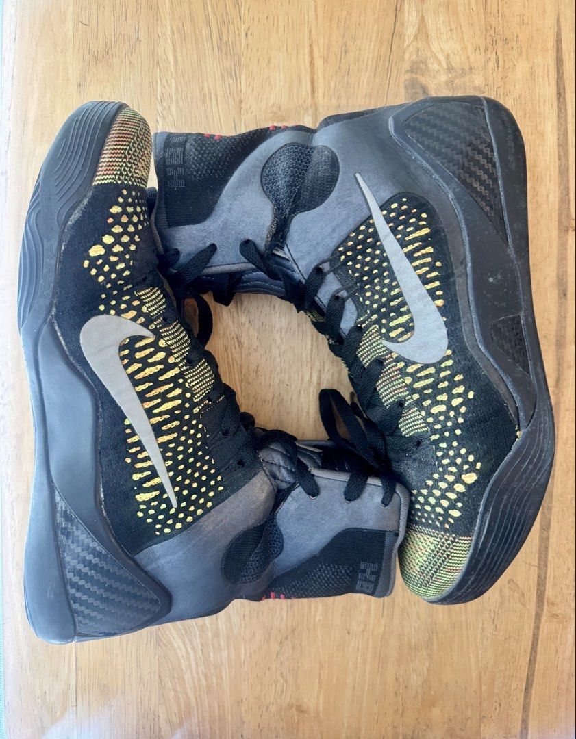 RARE Nike Kobe 9 Elite “Inspiration” 2014 (Category: Sneakers) located in Quezon City. Submitted by leone.trading (Listing ID 1465214493, Image 2). Description: Nike Kobe 9 Elite “Inspiration” 2014 Size: US 7.5 Mens / US 8.5 Womens No box RFS: Downsizing my collection Shipped from: Quezon City Additional details: Not protro but an archival piece, quality of carbon plate on this pair is 👨🏽‍🍳💋, no heel drags, slight sole separation (edge only),