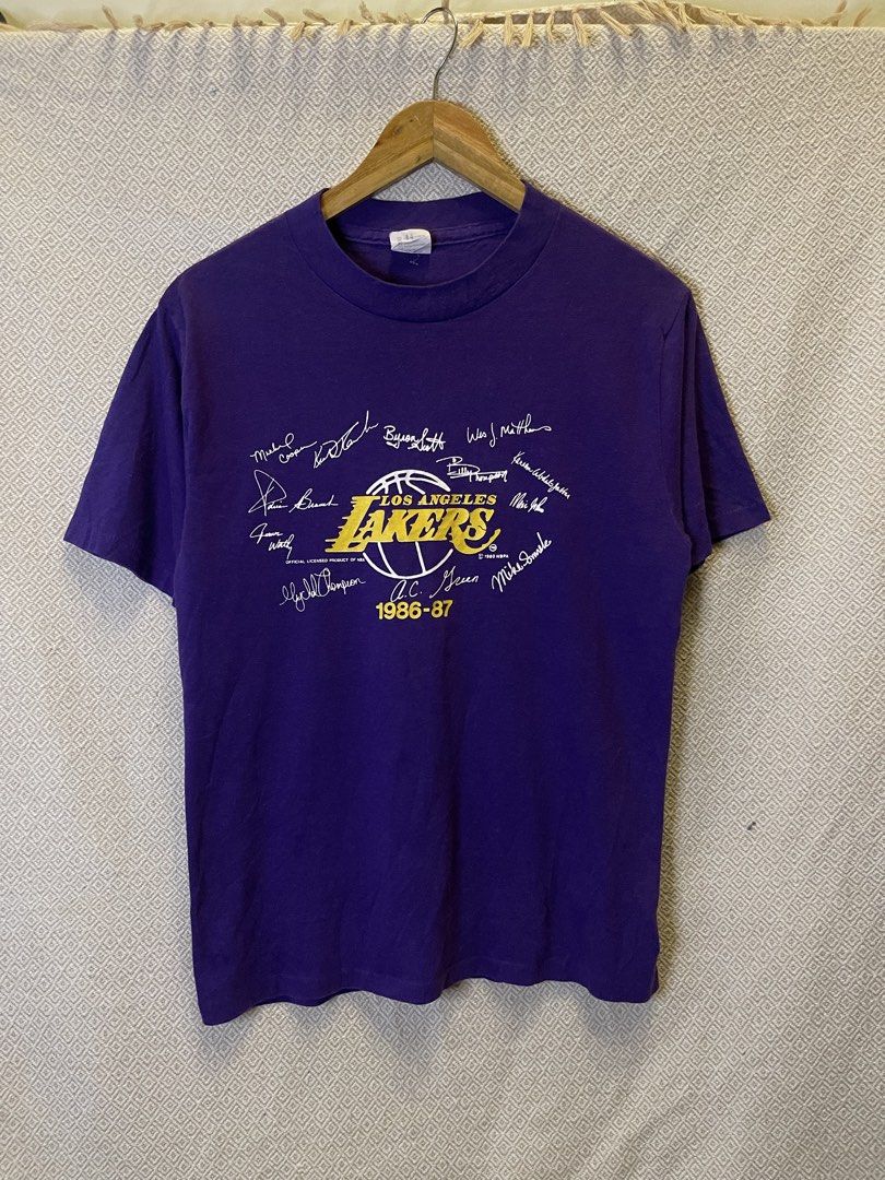 Rare vintage 80s lakers tee (Category: Tshirts & Polo Shirts ) located in Manila. Submitted by hypestock_mnl (Listing ID 1465198639, Image 1). Description: - stylish - perfect for casual wear - great fit - in good condition - minimal signs of usage - 9/10 - money worth! - see pics for details/issue.