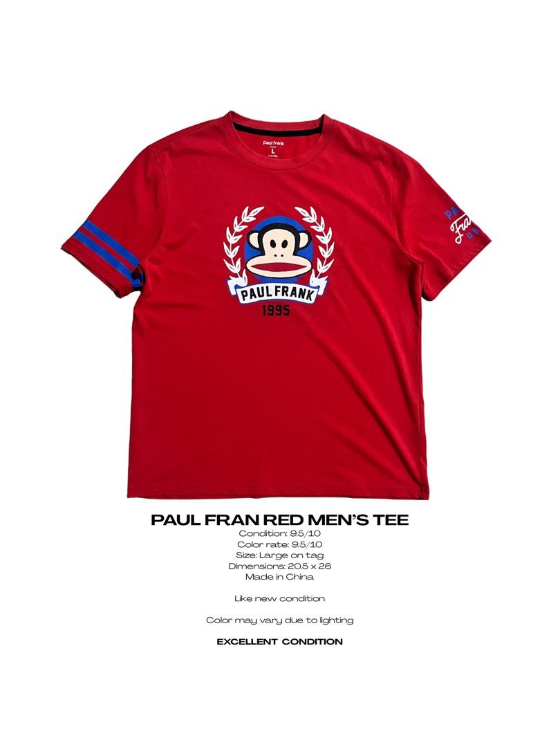 RED PAUL FRANK TEE (Category: Tshirts & Polo Shirts ) located in Magarao. Submitted by chalkzone20 (Listing ID 1465187564, Image 1). Description: Excellent condition✨.