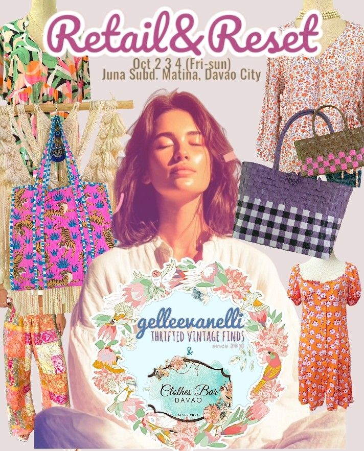 Retail and Reset Vol. 2 Flea Market (Category: Announcements) located in Davao. Submitted by gelleevanelli (Listing ID 1465193139, Image 3). Description: *RETAIL & RESET is back!* ✨👜 Come see our newest collection of Handwoven Bayong Bags — all handmade, sustainable, and curated with love. From market days to everyday chic, there’s a color for every mood! 💜🖤💖 Catch us at: 📍 *Tio Noning's, Juna Subd. Matina, Davao City* 🗓️ *Oct 2, 3, 4 (Fri-