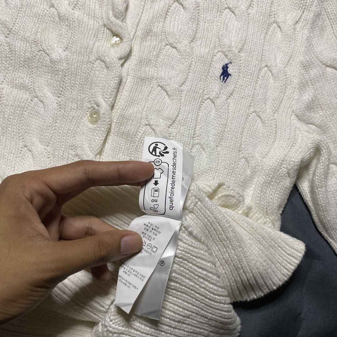 RL cardigan (Category: Coats, Jackets and Outerwear) located in Bacolod City. Submitted by junked.thrifts (Listing ID 1465282514, Image 3). Description: Excellent Condition No other issue than Missing Neck Tag 18x23 9.8 Color Rate .