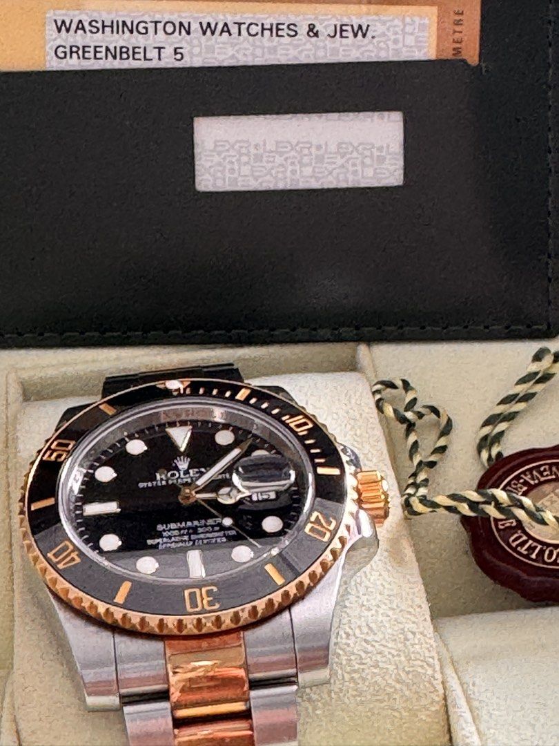 Rolex Submariner Date Two-Tone 2012 | Local AD (Category: Luxury Watches) located in Quezon City. Submitted by jamescarlos_2025 (Listing ID 1465182318, Image 2). Description: Rolex Submariner Date Two-Tone Black Dial (Ref. 116613LN) Up for sale is a highly desirable, UNPOLISHED, and 100% Complete Local AD Set Rolex Submariner Date Two-Tone (Cerachrom Black Dial/Bezel). This is a 2012 model powered by the rock-solid and highly reliable Calibre 313