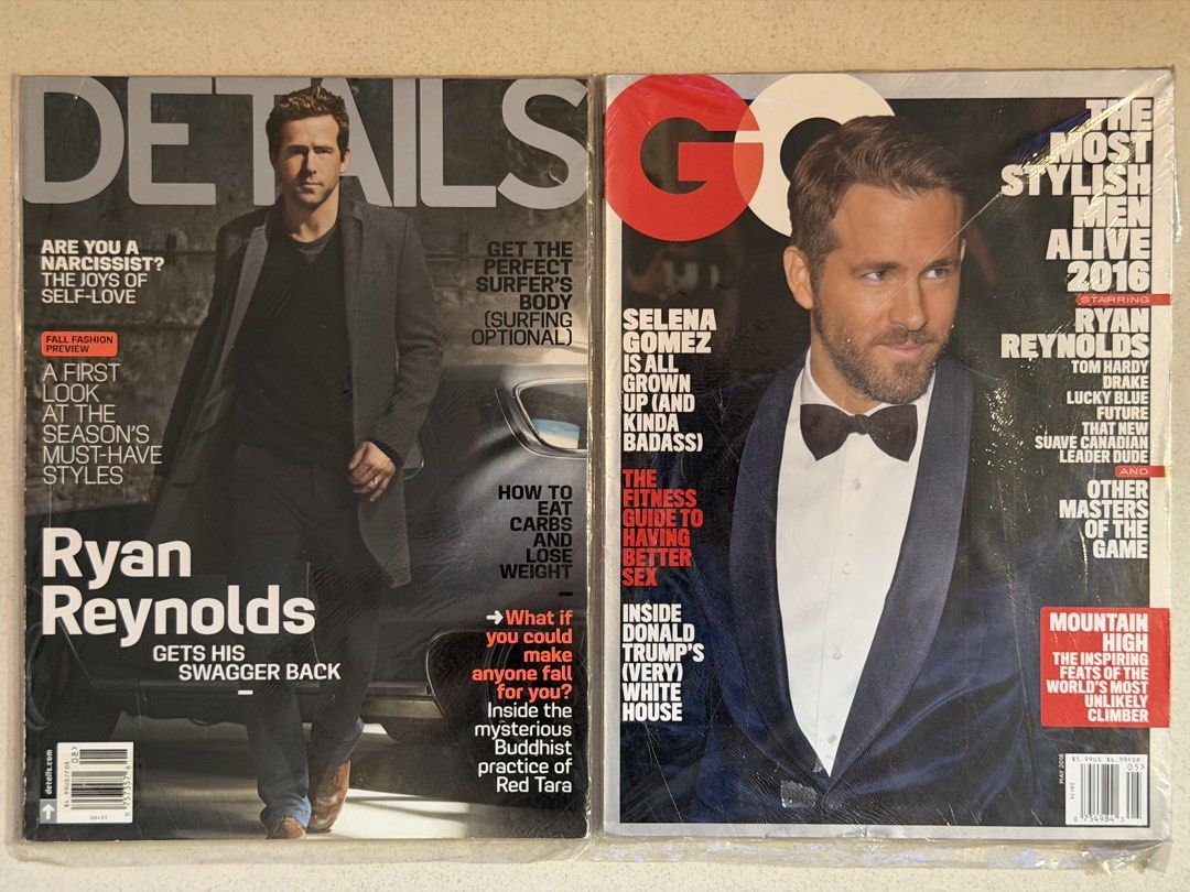 Ryan Reynolds GQ and Details Magazines Bundle (Category: Magazines) located in Pasay City. Submitted by gahaman02 (Listing ID 1465245598, Image 1). Description: good condition. some flaws and creases.