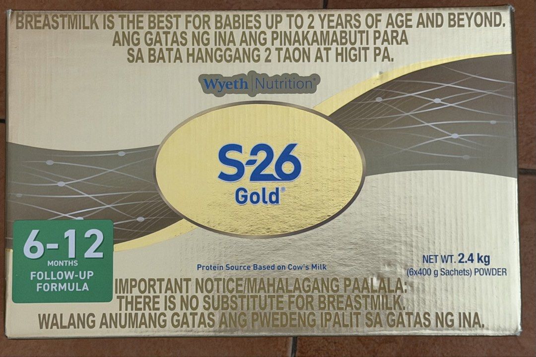 S26 Gold 6-12 mos (Category: Breastfeeding & Bottle Feeding) located in Quezon City. Submitted by viago (Listing ID 1465191172, Image 1). Description: s26 gold 6-12months 2.4kg brand new sealed! rfs: breastfeed baby.
