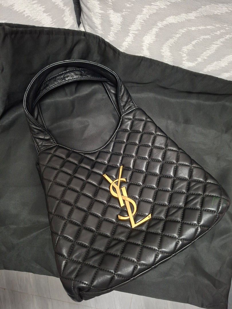 Saint Laurent Black Quilted Leather Shoulder Bag (Category: Luxury Bags & Wallets) located in Quezon City. Submitted by stahliagallore (Listing ID 1465287175, Image 1). Description: - YSL Genuine Leather, bought from a reliable China Seller Pasabuy - Material: Soft black quilted - Hardware: Iconic gold-tone YSL logo and clean hardware - Straps: Convenient double handle strap - Interior: Spacious fabric lining with a secure zip pocket - Inclusions