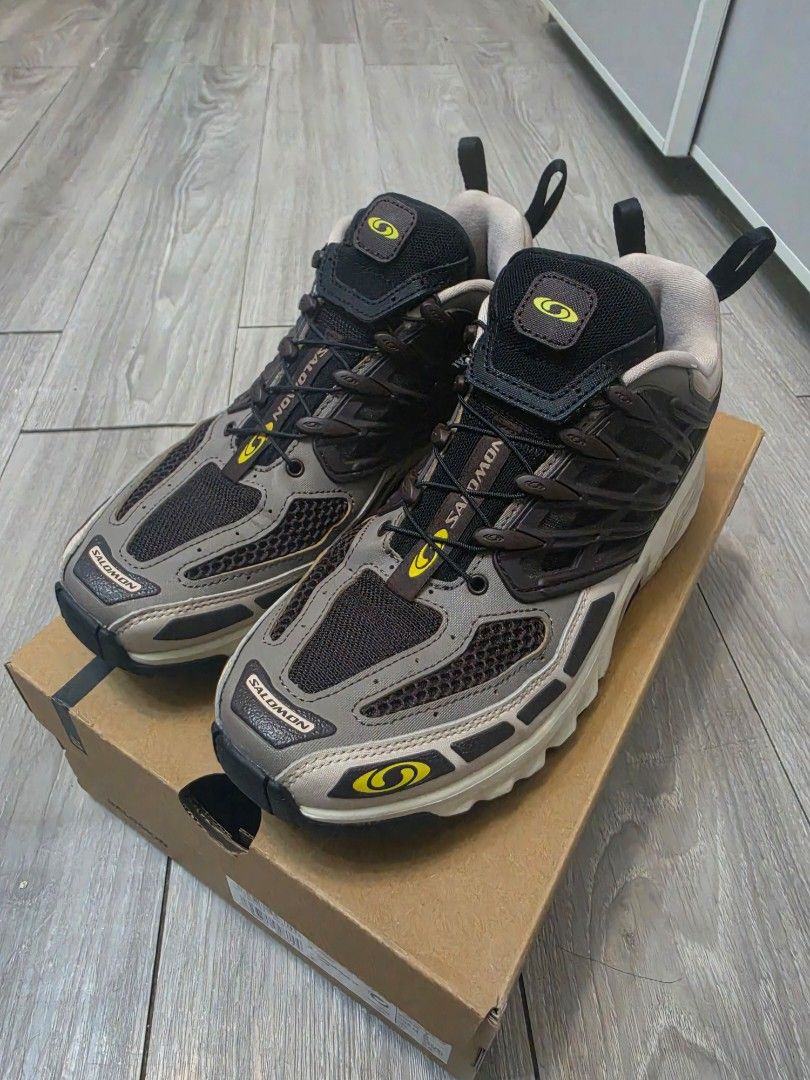 Salomon ACS Pro (Category: Sneakers) located in Quezon City. Submitted by issavillamor (Listing ID 1465311660, Image 1). Description: Salomon ACS Pro Sneakers in Black Coffee/Oxford Tan/ Cress Green colorway. Size 6M/7W; 24cm Bought from Osaka Japan last 2024 for 13k but barely used. Comes with box and paperbag. .