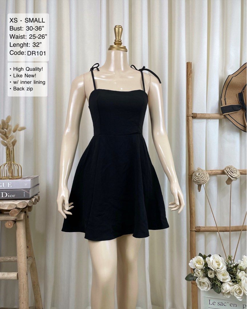 Self Tie Flowy Black Mini Dress (Category: Dresses) located in Guiguinto. Submitted by prelovedunfold (Listing ID 1465254567, Image 1). Description: Available onhand. Ready to ship 📍Guiguinto Bulacan based .