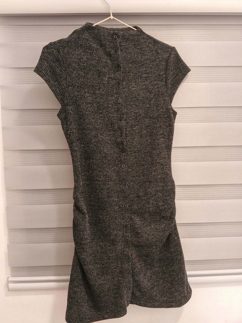 Shein dark gray ribbed button up mini dress (Category: Dresses) located in Imus. Submitted by sheatwestview (Listing ID 1465320219, Image 1). Description: Size: Small - Medium Used twice Still in vv good condition.