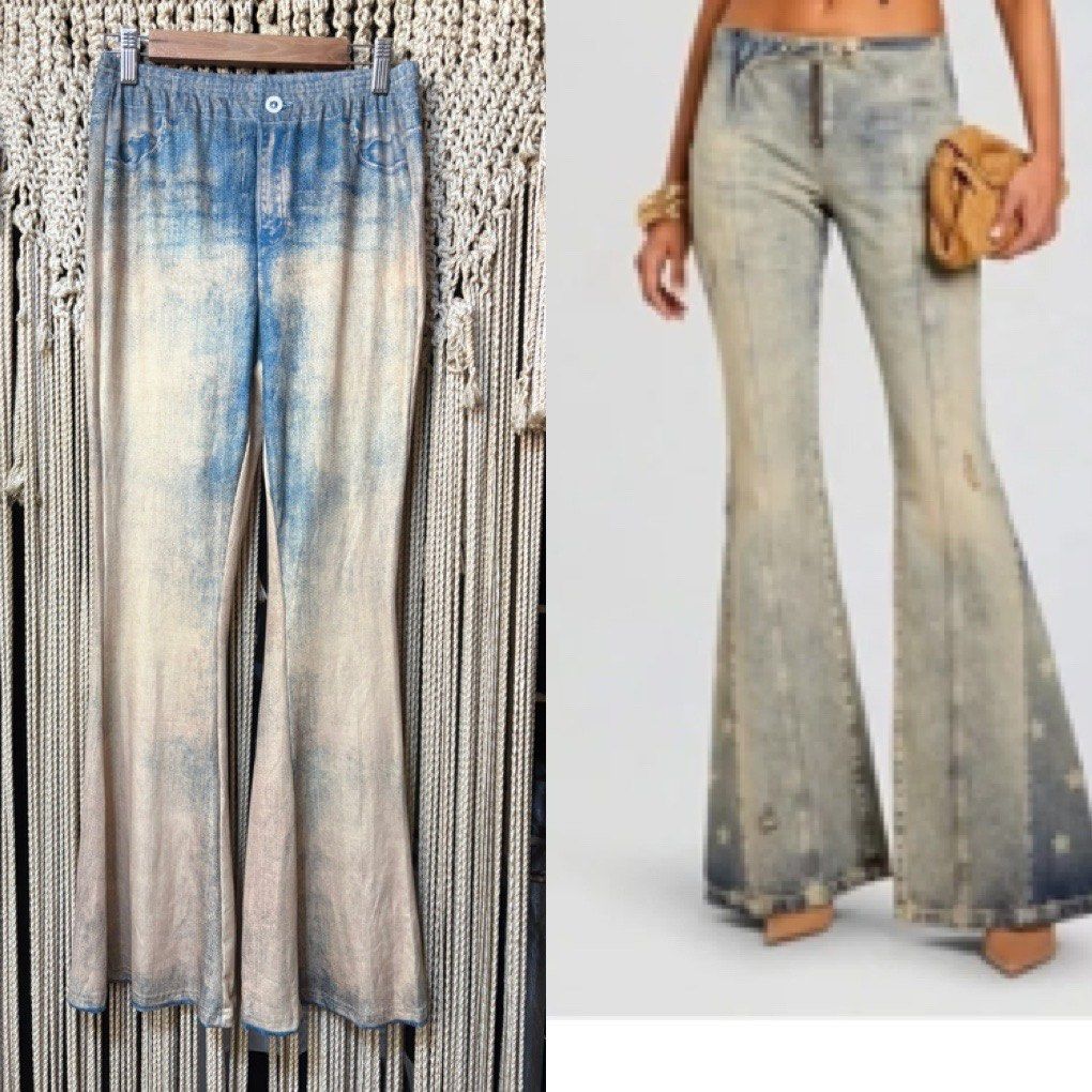 shein garterized super stretch retro pants (Category: Other Bottoms) located in Cavite. Submitted by bambimay30 (Listing ID 1465176931, Image 1). Description: one size on tag waist 29-36 inches garterized/super stretch denim like design 39 inches length.