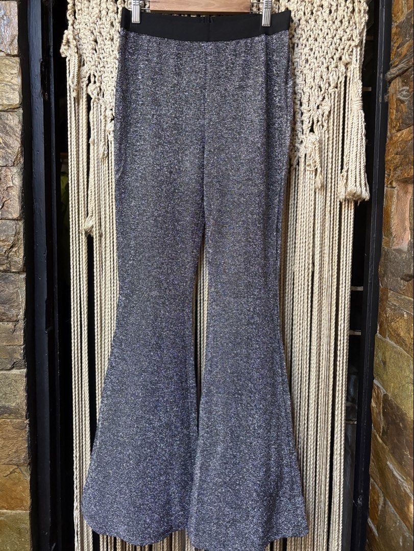 shein super stretch garterized glittery retro pants (Category: Other Bottoms) located in Cavite. Submitted by bambimay30 (Listing ID 1465176345, Image 3). Description: med on tag but can fot up to xl 29-38 inches waist 40 inches length super stretch fabric.