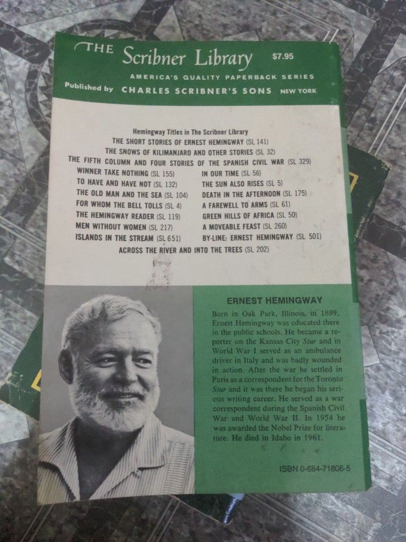 Short Stories, Ernest Hemingway (Category: Storybooks) located in Baguio. Submitted by fosterthe (Listing ID 1465303284, Image 2). Description: like new paperback first forty nine stories ernest hemingway last price posted gcash/j&t.
