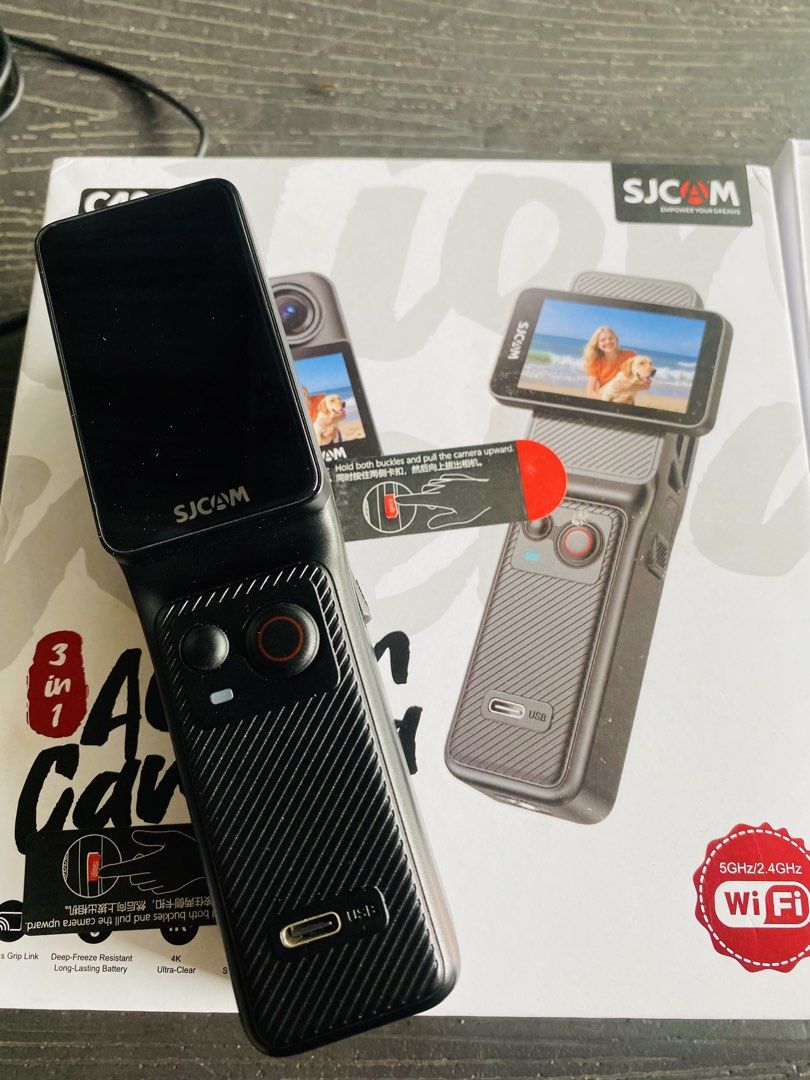 SJCAM C400 3-in-1 Action Camera (Category: Cameras) located in Quezon City. Submitted by nicoletattoo (Listing ID 1465175148, Image 1). Description: - Brand: SJCAM C400 Action Camera Box Set - Resolution: 4K Ultra-Clear video recording - Stabilization: 6-axis gyro & 45-degree horizon stability - Low Light: Advanced Starry Night Vision - Connectivity: 5GHz & 2.4GHz Wi-Fi - Durability: Deep-freeze resistant with long-lasting battery - Usability: Ro