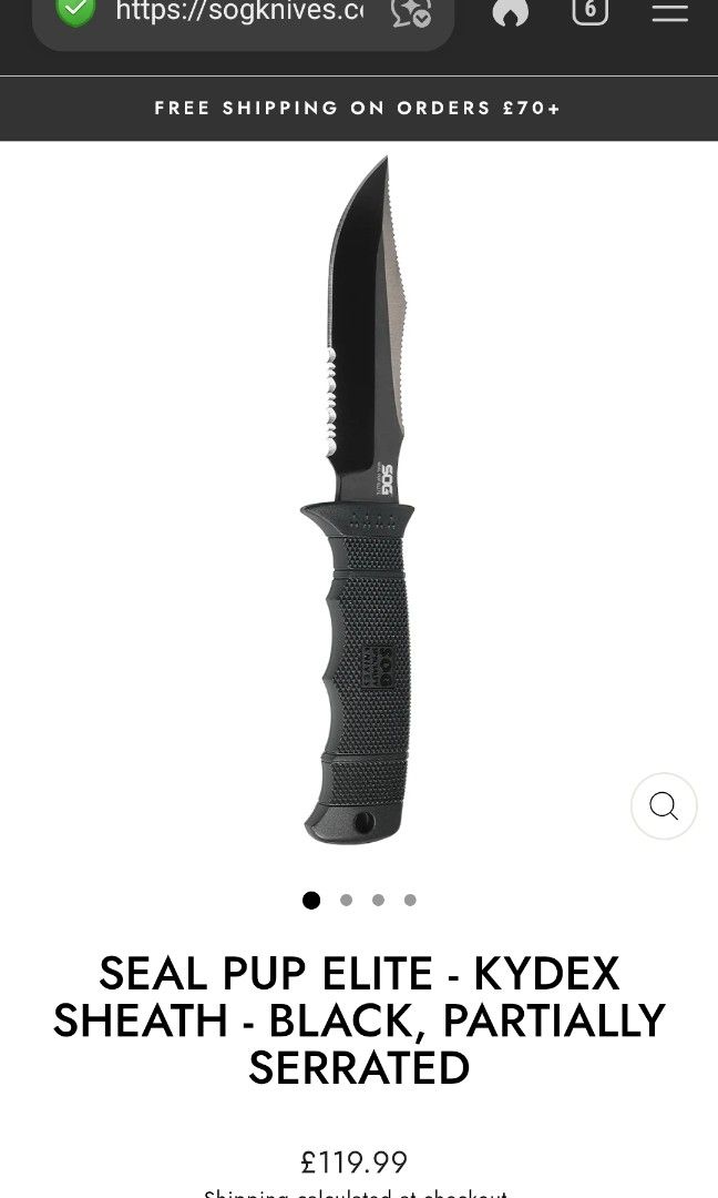 SOG Seal Pup Elite EDC with sheath (Category: Knives & Chopping Boards) located in Calamba. Submitted by markscollectibles (Listing ID 1426432205, Image 3). Description: SOG Seal Pup Elite Fixed Blade Imported & Authentic SOG product Brand New 𝐀𝐯𝐚𝐢𝐥𝐚𝐛𝐥𝐞 𝐡𝐚𝐧𝐧𝐠𝐚𝐧𝐠 𝐧𝐚𝐤𝐚𝐩𝐨𝐬𝐭 ₱9500 𝐋𝐀𝐒𝐓 𝐏𝐑𝐈𝐂𝐄 𝐏𝐎𝐒𝐓𝐄𝐃 📍 Location Manila 💵 MoP Gcash or BDO dep 🚀 Shipping via J&T , LBC , Lalamove.
