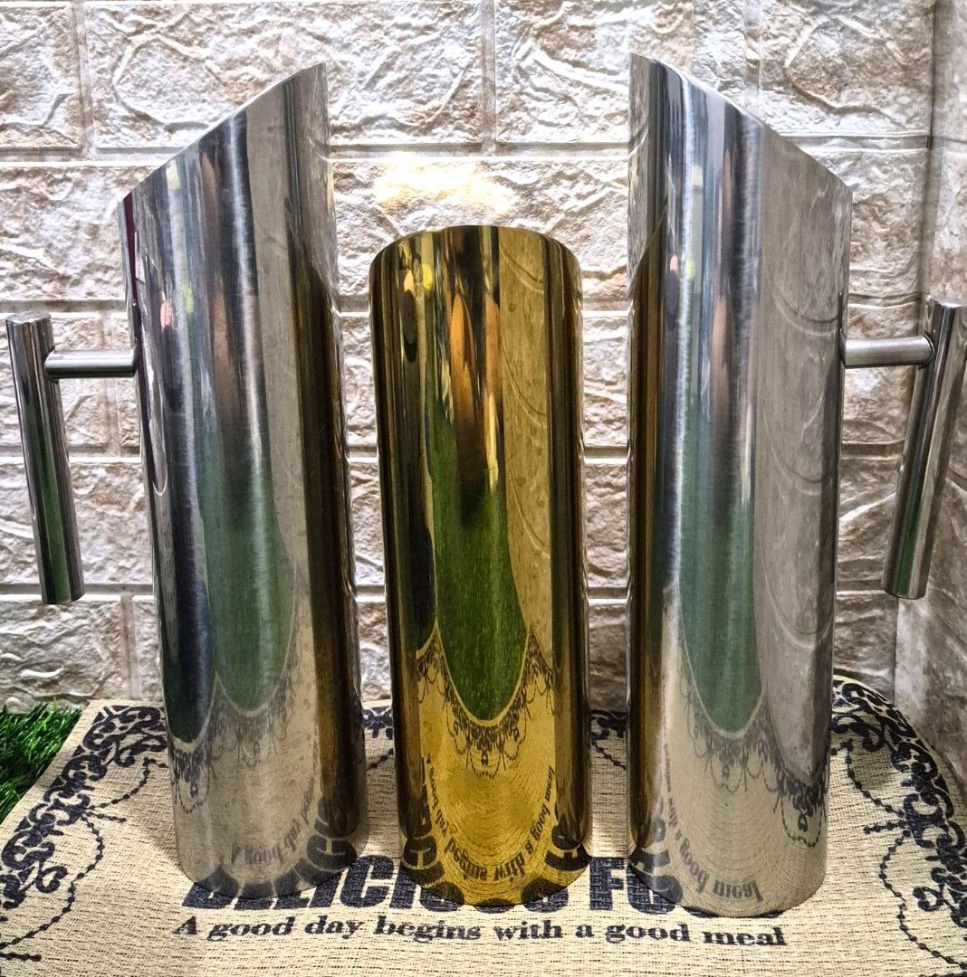 Stainless Gold/Silver Bamboo Pitcher Set Bundle ✨ (Category: Pitchers & Dispensers) located in Antipolo. Submitted by saribymonica (Listing ID 1465254318, Image 2). Description: Description: Stainless Gold/Silver Bamboo Pitcher Set ✨ Gently used — possibly only once, washed and stored. 🥂 Gold: approx. 1.5L 🥂 Silver: approx. 2L Beautiful stainless steel pieces with elegant gold and silver finish. Clean and very presentable. ✔️ Gently used ✔️ Was