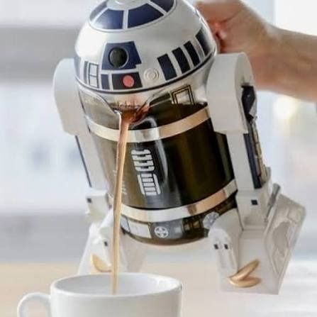 Star Wars R2-D2 French Press Coffee Maker (Category: Coffee Machines & Makers) located in Cebu City. Submitted by buddylimong (Listing ID 1465281258, Image 2). Description: - Official Star Wars R2-D2 themed coffee maker - Durable glass body wrapped in detailed R2-D2 robot housing - Features plastic legs and dome lid - Easy-to-use plunger mechanism pulls right through the top dome - Convenient front spout for easy pouring - Perfect functional kitc