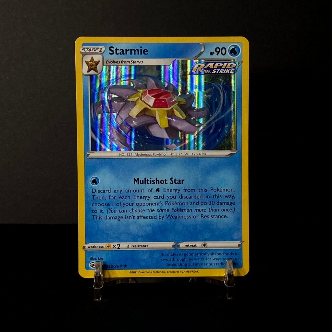Starmie 053/264 Rare (Category: Raw Singles) located in Pasig City. Submitted by precycled_ (Listing ID 1465303555, Image 1). Description: Condition : NM-LP . . . ‼️BUY AT YOUR OWN RISK ❗Payment First Basis 📌Be 100% SURE before submitting the form 📌1 DAY Reservation ONLY! ❌No Pick-up / No Meet up ❌No RETURN / EXCHANGE ❌No RUSH ❌No CANCELLATIONS ❌Don't BUY our products if you are flaw conscious ⚠️Seller is NOT liable for any damage or loss durin
