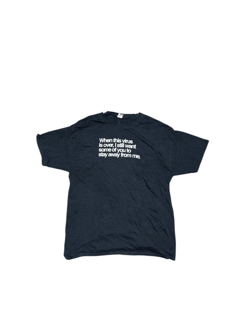 Statement tee (Category: Tshirts & Polo Shirts ) located in Bacolod City. Submitted by squarer00ts (Listing ID 1465193032, Image 1). Description: Statement tee •Size on tag: Large •Dimension: Width 21.5 × Length 29 •Need wash.