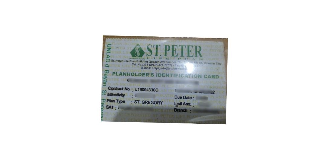 st.peter Plan (Category: Memorial Lot) located in Caloocan City. Submitted by silverpenguin.671a65 (Listing ID 1465220343, Image 1). Description: FOR SALE: ST. PETER ST. GREGORY LIFE PLAN ✅ St. Gregory Life Plan ✅ Fully Paid ✅ Original amount paid: ₱38,200 💰 Asking Price: ₱42,000 – negotiable 📍 Bacoor, Cavite area I'm selling my fully paid St. Peter St. Gregory Life Plan. If you're looking for a memorial plan for yourself or a loved one, this c