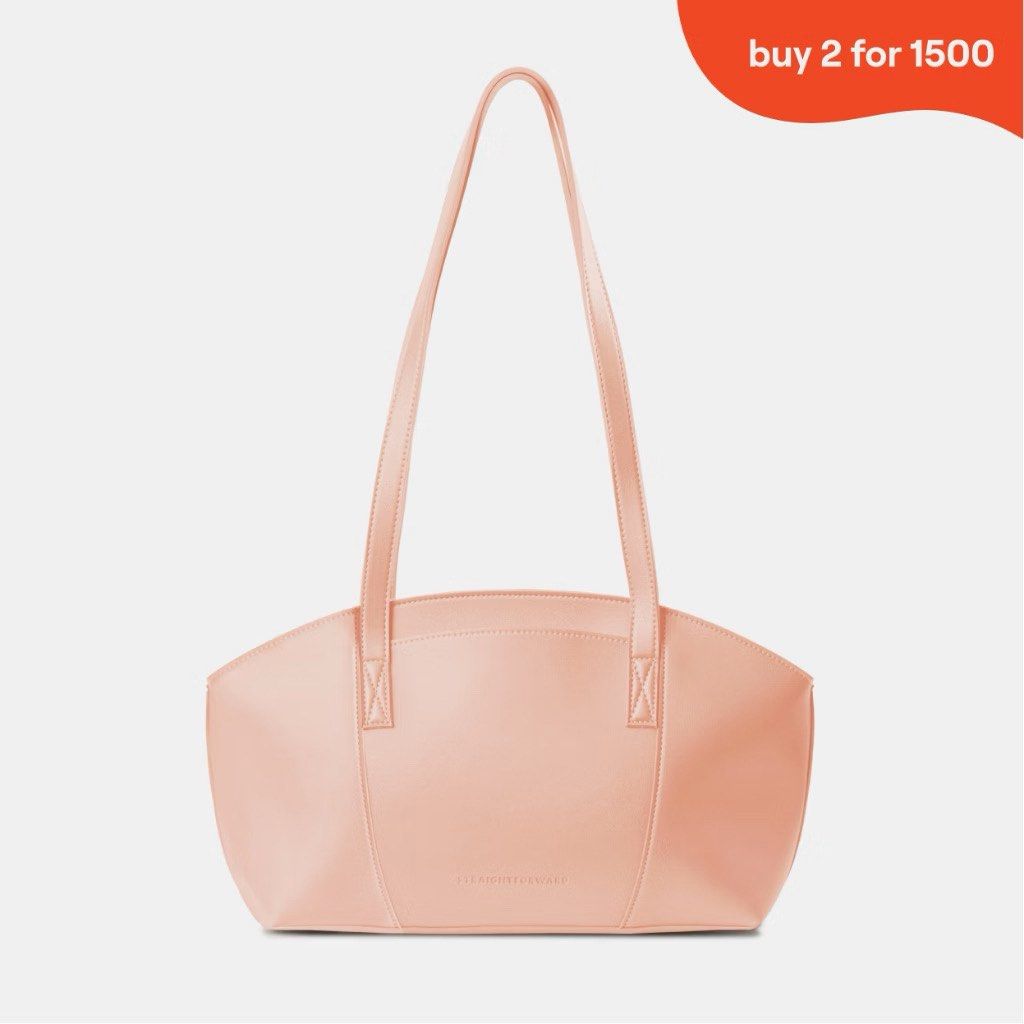 Straightforward Leather Shoulder Bags (Category: Shoulder Bags) located in Manila. Submitted by rareshark-6e7c7f (Listing ID 1465335229, Image 2). Description: - Material: Smooth, premium-quality leather - Design: Clean minimalist style with subtle embossed brand lettering near the base - Straps: Long and slim for comfortable shoulder wear - Color Options: Sleek black (horizontal design) or soft peach (curved design) - Purchase Options: Available
