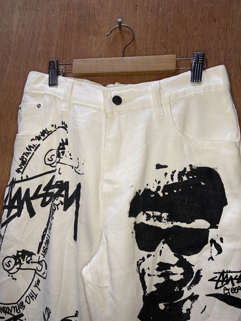 STUSSY AOP DENIM PANTS (Category: Jeans) located in Naga. Submitted by lux.shirt.ph (Listing ID 1465200397, Image 3). Description: STUSSY AOP PANTS SIZE:28-32 DIMES: WAIST:28-32 LENGTH:39 LEG OPEN:8.5 CONDITION:GOOD COLOR RATE:9/10 ISSUE:FAKE ONLY AND NEED WASH.