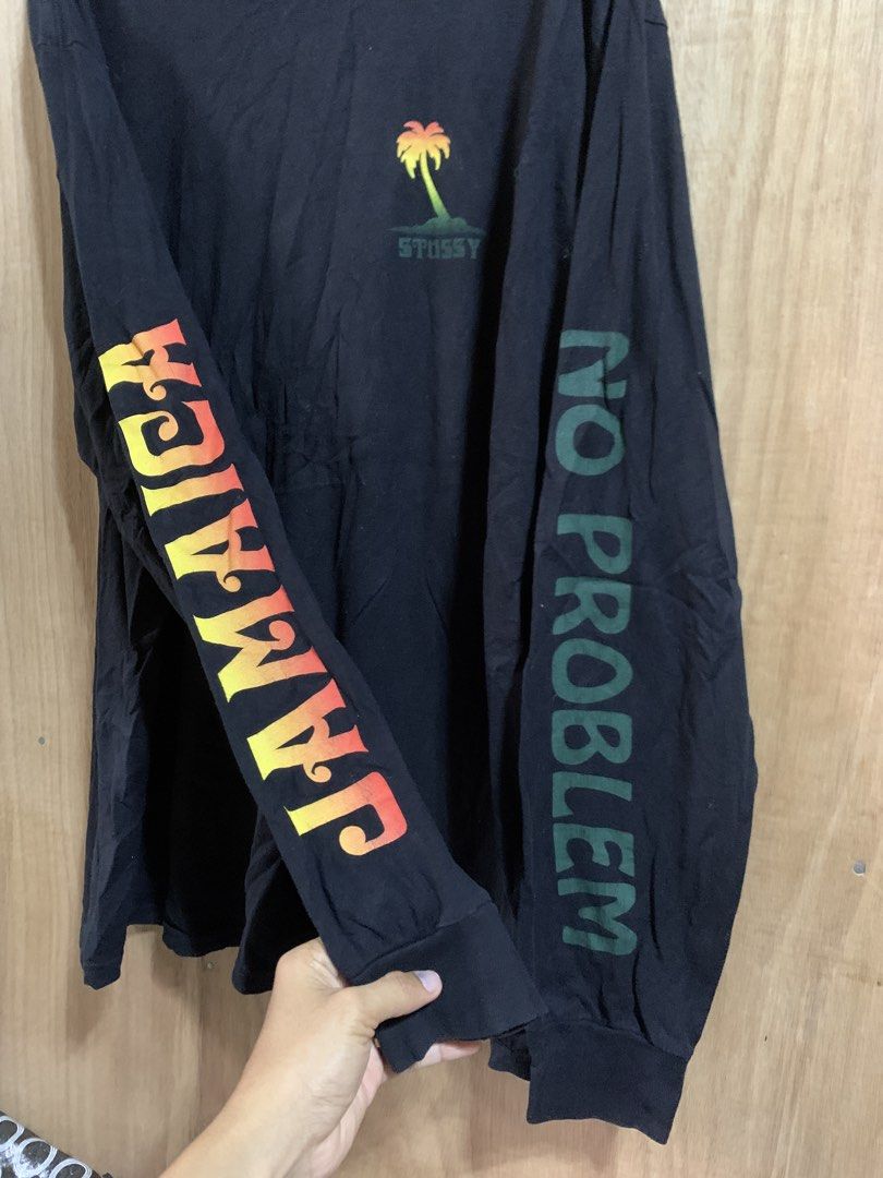 Stussy Jamaica No Problem Long Sleeve Tee Black (Category: Tshirts & Polo Shirts ) located in Kabasalan. Submitted by alvin_6 (Listing ID 1465259018, Image 3). Description: color rate 9.8/10 dimes 24.5 x 30 XL on tag issue: minimal hairline.