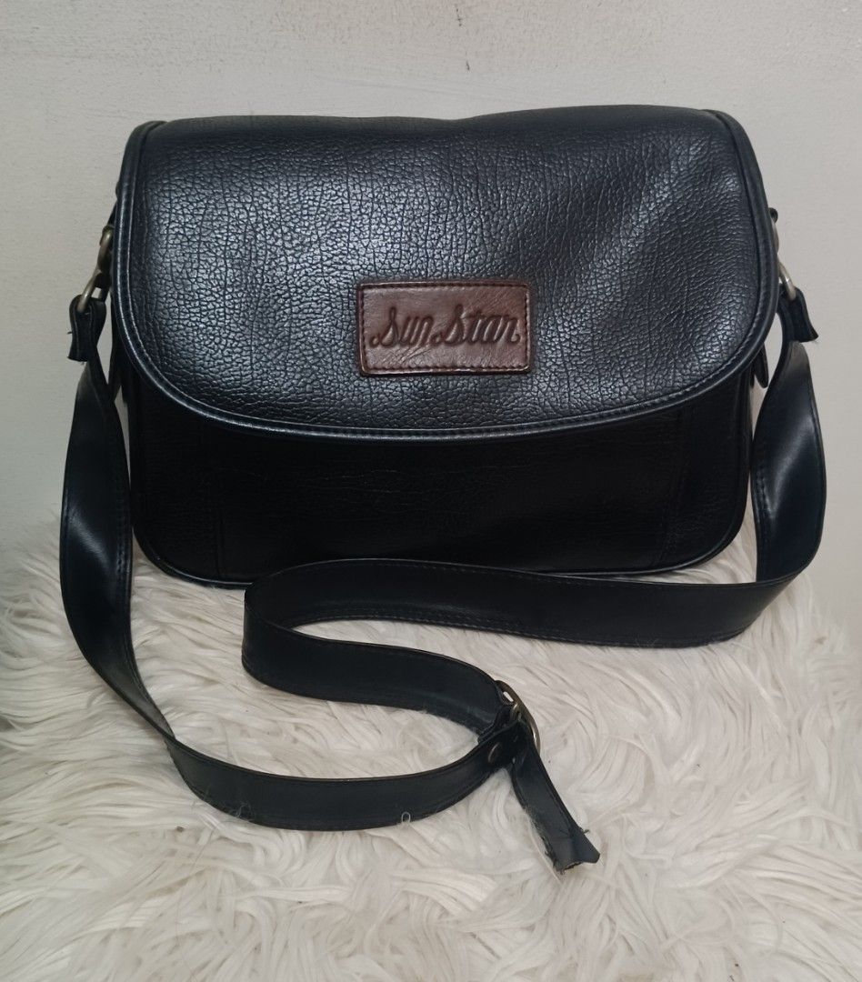 Sunstar Leather Sling Bag (Category: Shoulder Bags) located in Davao. Submitted by naxarugal (Listing ID 1465180009, Image 1). Description: ukay source no issue size length 11 inches width 2.5 inches height 8.5 inches.