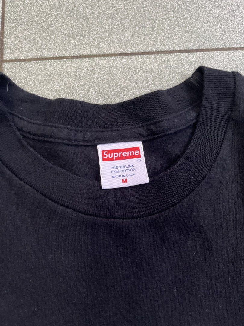 Supreme Daniel Johnston Frog Tee Black Size M (Category: Tshirts & Polo Shirts ) located in Manila. Submitted by dailygetup (Listing ID 1465329866, Image 3). Description: - Brand: Supreme - Style: Daniel Johnston Frog Tee - Color: Black - Size: Medium - Material: 100% Pre-shrunk cotton, Made in U.S.A. - Features: Front graphic print with 'I Know Supreme' speech bubble and artist signature - Shipping: Fast nationwide shipping or meetup available.