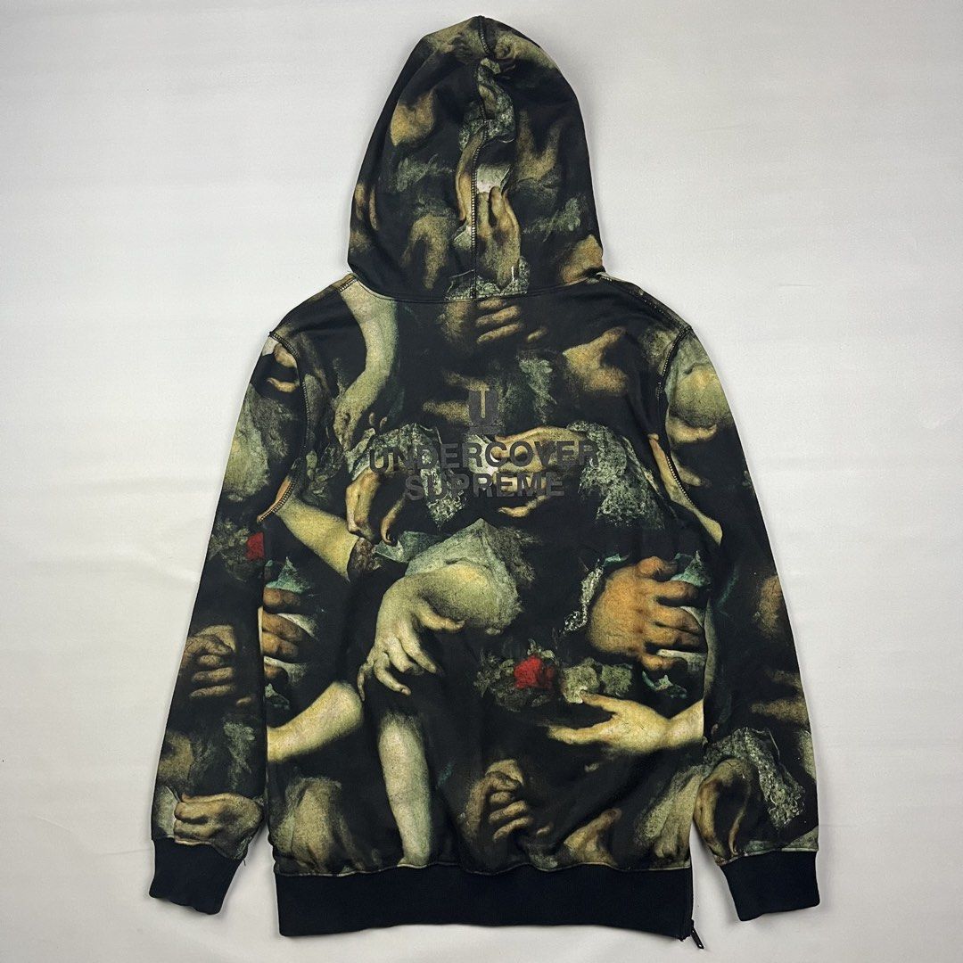Supreme x Undercover Hands Hoodie (Category: Hoodies) located in Puerto Princesa. Submitted by paradise5300 (Listing ID 1465222652, Image 2). Description: Supreme x Undercover Hands Hoodie Tagged Size: Medium Dimensions Inches length: 27 Inches width: 20 Condition: Excellent Color rate: 10 Flaws: None 1,799 shipping fee is not yet included. .