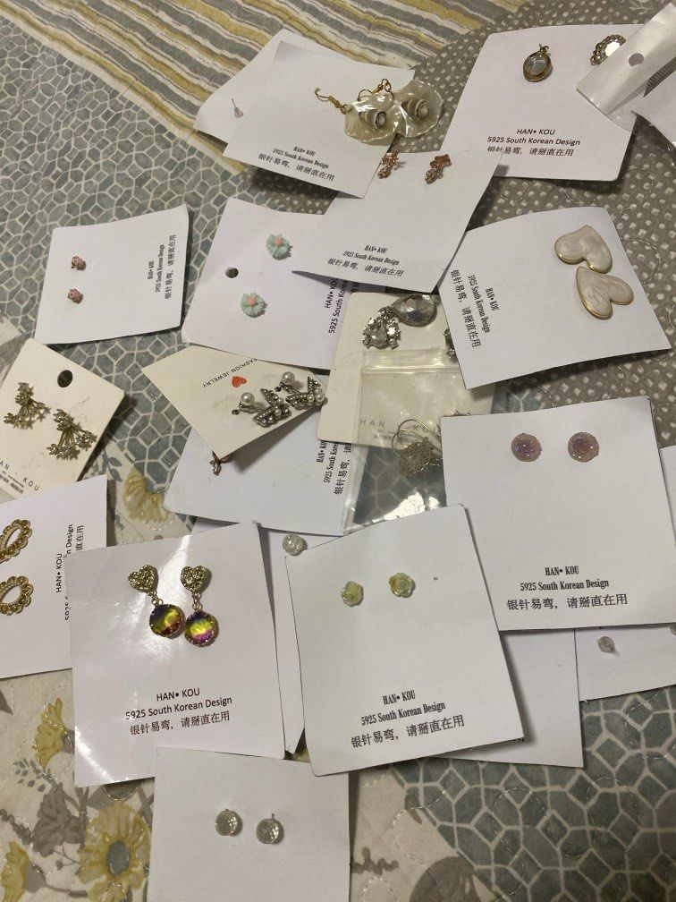 take all korean earrings (Category: Earrings) located in Alcala. Submitted by jowbelle1121 (Listing ID 1465325093, Image 1). Description: brand new like new unique designs.