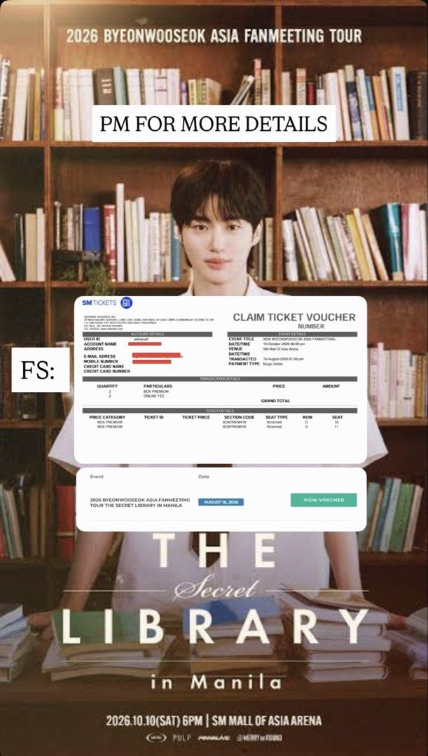 Byeon Wooseok The Library Fan Meet (Category: Events Tickets) located in Manila. Submitted by yourgirlbbb (Listing ID 1465235523, Image 3). Description: .