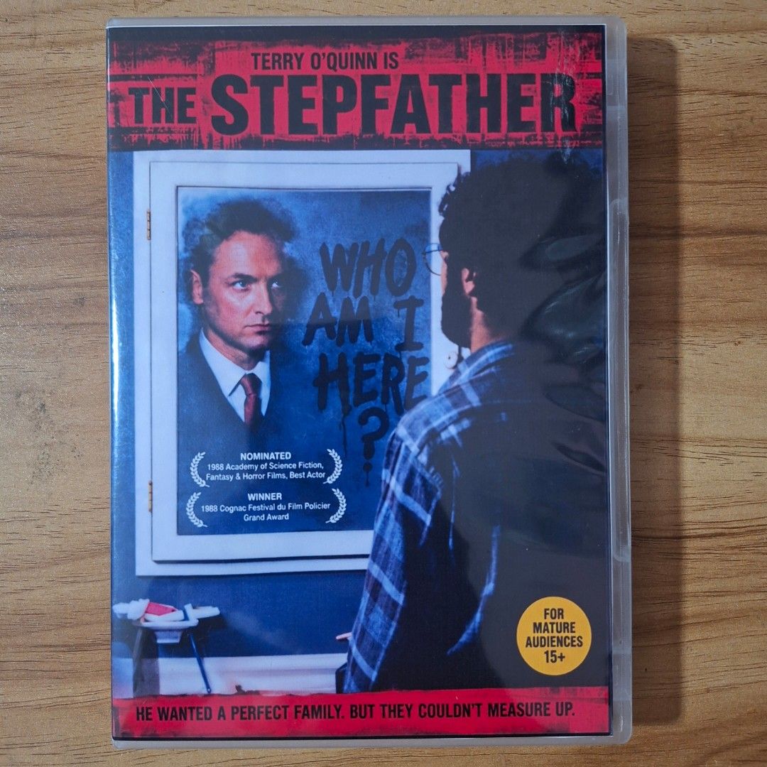 The Stepfather (1:1 DVD Copy) (Category: CDs & DVDs) located in Kabankalan. Submitted by Videoshop.ph (Listing ID 1465382320, Image 1). Description: - Title: The Stepfather (1987) - Genre: Psychological Thriller / Horror - Star: Terry O'Quinn (as Jerry Blake) - Director: Joseph Ruben - Format: Fullscreen, NTSC, Standard DVD Case - Audio/Subs: English audio with English subtitles - Runtime: 88 minutes - Rating: Mature 15+ - Condition: Great additi