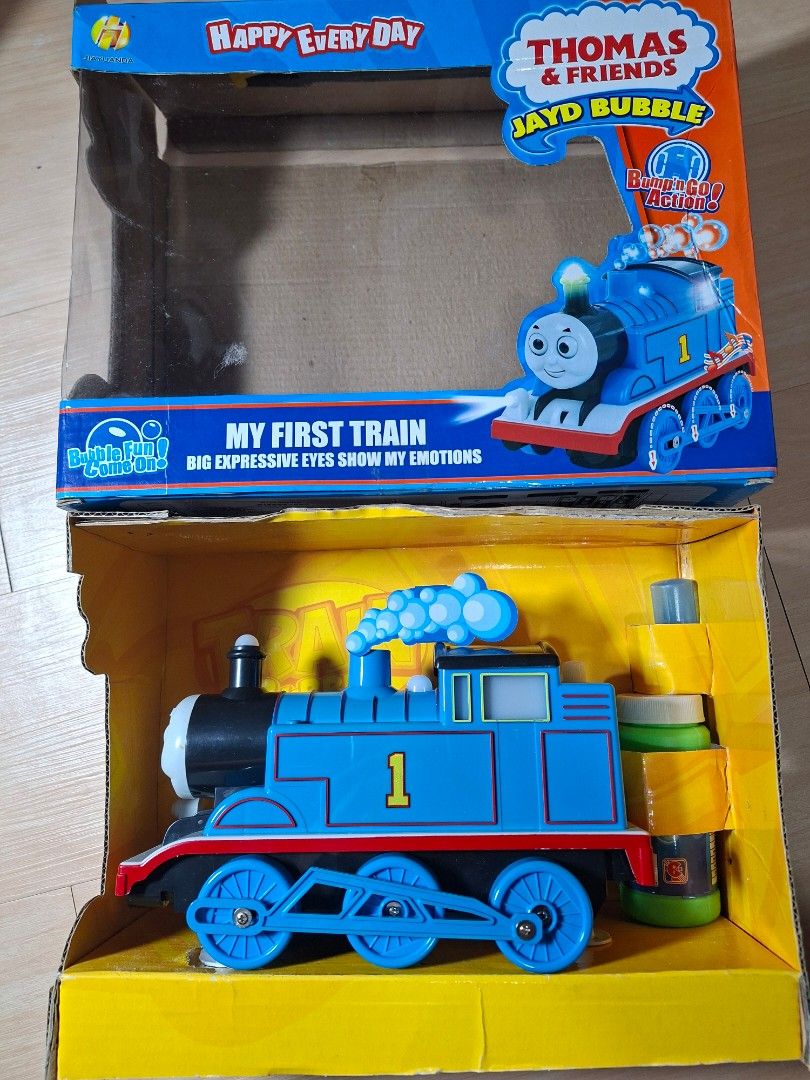 Thomas & Friends Jayd Bubble Train Toy (Category: Vehicle & Diecast Models) located in Baguio. Submitted by restyrille77846 (Listing ID 1465178833, Image 3). Description: - Iconic Thomas the Train design with big expressive eyes - Motorized bump and go action automatically steers around obstacles - Fun bubble blowing feature with lights and sounds - Comes brand new in original box with a carry handle - Includes a bottle of bubble solution ready t